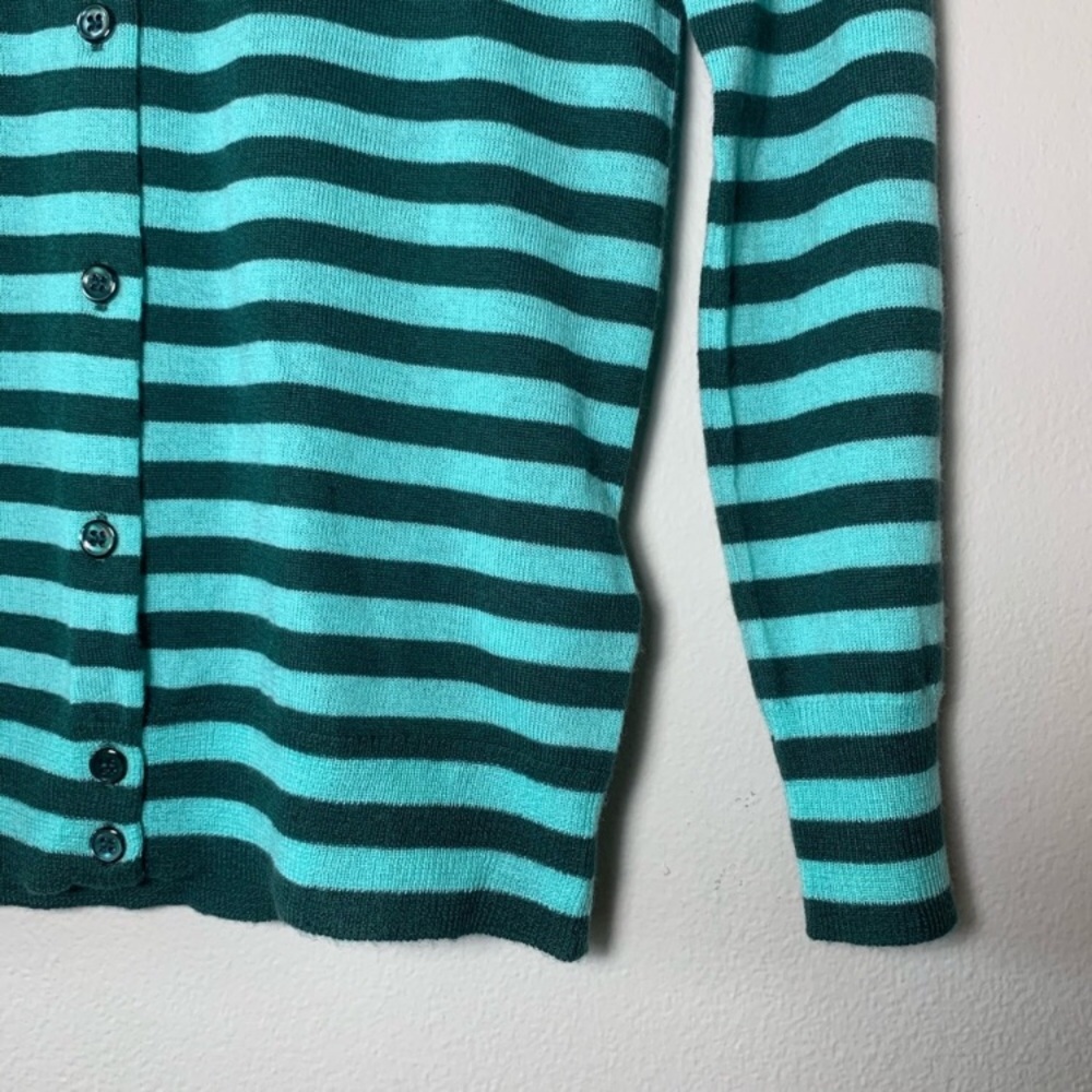 SOLD J. Crew 100% Cashmere striped cardigan NWT - Picture 2 of 5